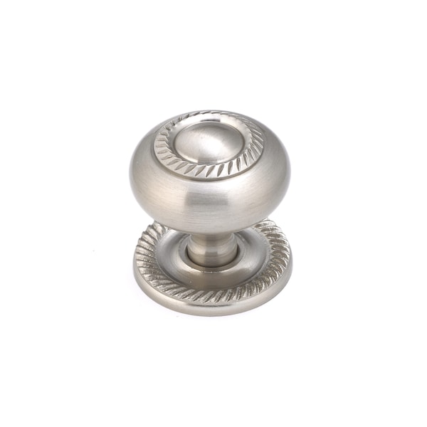 Richelieu 1 1/2 in (38 mm) Brushed Nickel Traditional Brass Cabinet Knob - BP8048195