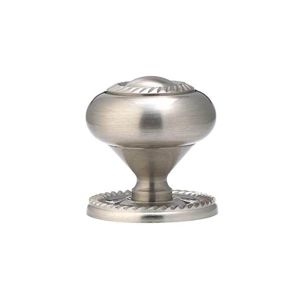 Richelieu 1 1/2 in (38 mm) Brushed Nickel Traditional Brass Cabinet Knob - BP8048195