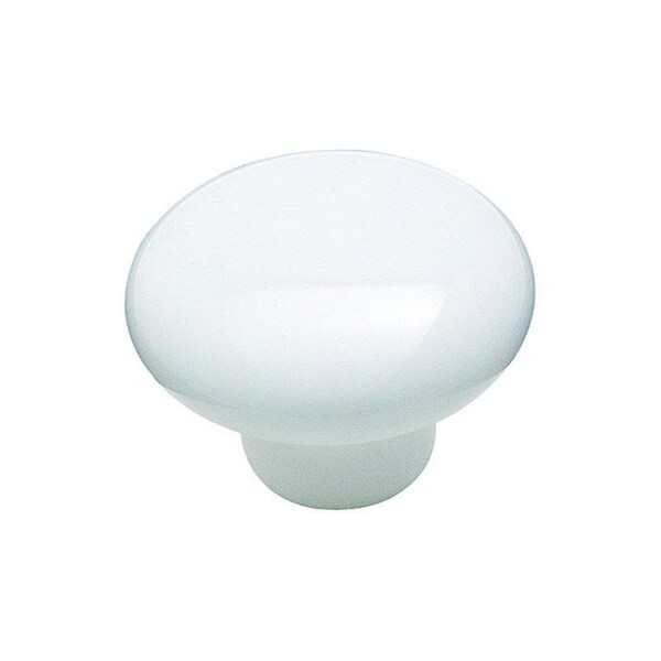 Gardencare 1.5 in. dia. Allison Round Furniture Knob - White 1 in. Projection - GA1489914