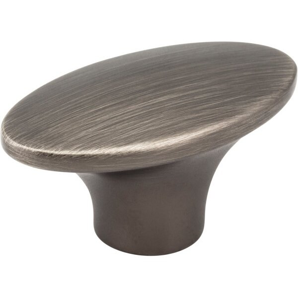 Jeffrey Alexander 1-7/8" Overall Length Brushed Pewter Oval Hudson Cabinet Knob - 650-BNBDL