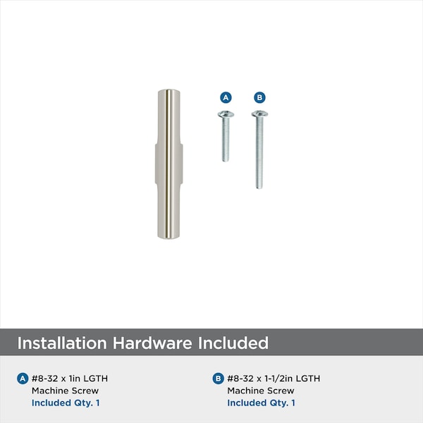 Amerock Riva 2-1/2 in 64 mm Length Polished Nickel Cabinet Knob - BP55361PN