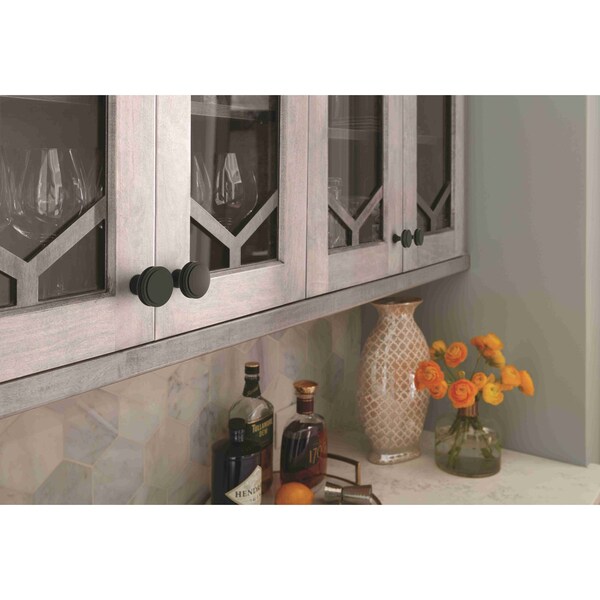 Amerock Oberon 1-3/8 in 35 mm Diameter Matte Black Cabinet Knob - BP36603MB