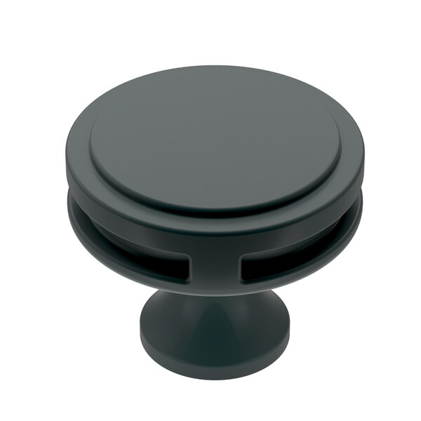 Amerock Oberon 1-3/8 in 35 mm Diameter Matte Black Cabinet Knob - BP36603MB