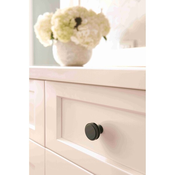 Amerock Oberon 1-3/8 in 35 mm Diameter Matte Black Cabinet Knob - BP36603MB