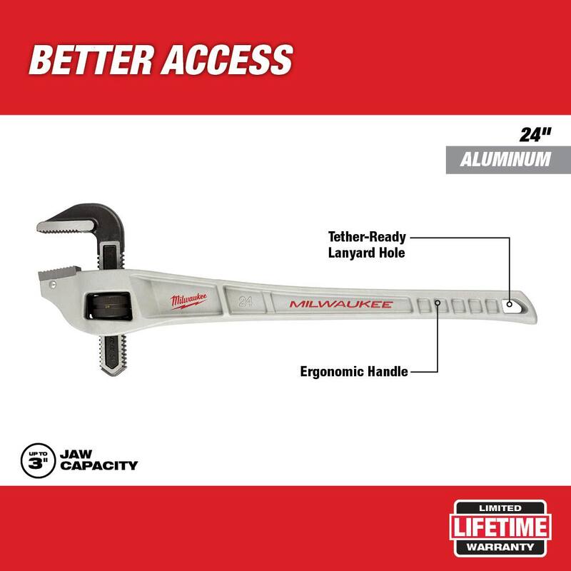 Llave de tubo compensada de aluminio de 24 pulgadas con cortador de tubos de cobre mini de 1 pulgada (2 piezas) - 48-22-7182-48-22-4251