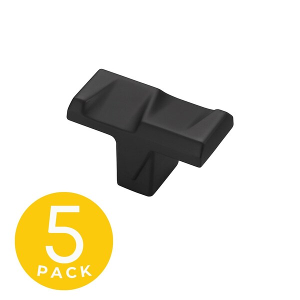 Sapphire Geiger Series 1 in. Modern Black Cabinet Knob, 5PK - SP-3771-K-BK-5