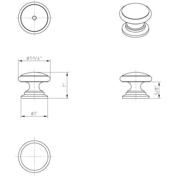 Jeffrey Alexander 1-1/4" Diameter Polished Chrome Durham Cabinet Knob - 3980-PC