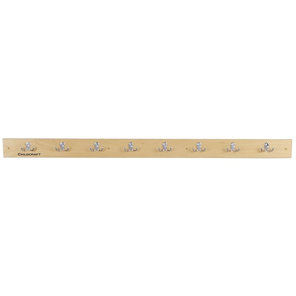Childcraft Wall Mount Coat Rack Strip, 8 Hooks, 59-1/2 x 1-7/8 x 4 Inches - 2020855