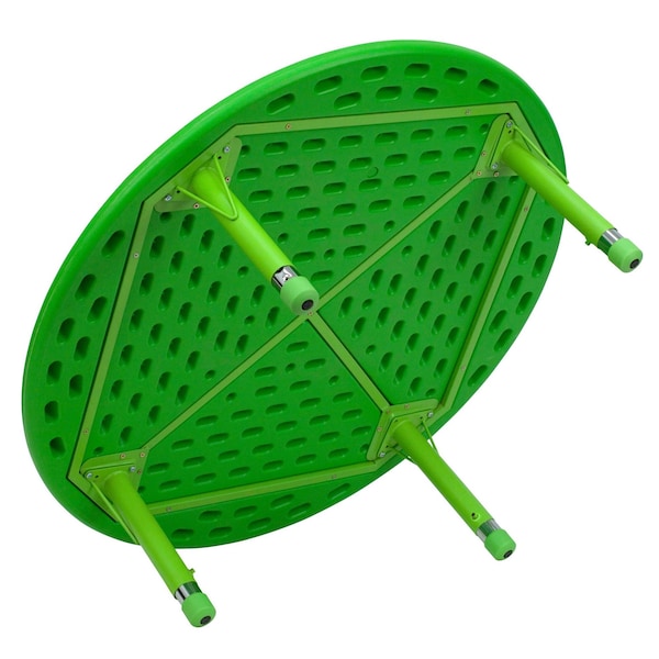 Flash Furniture Round Activity Table, 45 W, 45 L, 23.75 H, Plastic, Steel, Green - YU-YCX-005-2-ROUND-TBL-GREEN-GG