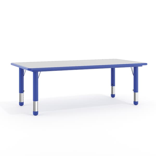 Flash Furniture Rectangle Preschool Table, Bl, 23.625" W x 47.25" L, 23.625 W, 47.25 L, 23.5 H, Plastic, Steel, Blue - YU-YCY-060-RECT-TBL-BLUE-GG