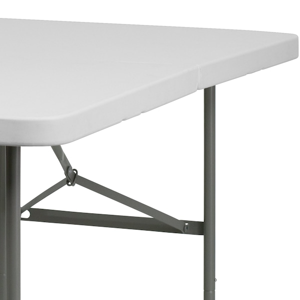 Flash Furniture Rectangle Wh 30X60 Plastic Bi-Fold Table, 30" W, 60" L, 29" H, Plastic Top, White - DAD-YCZ-152Z-GG