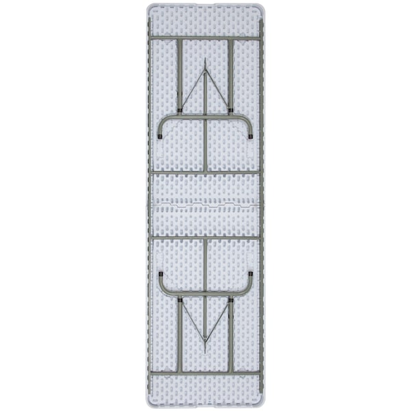 Flash Furniture Rectangle Folding Table, 29" W, 96" L, 34" H, Plastic Top, White - RB-3096ADJ-GG