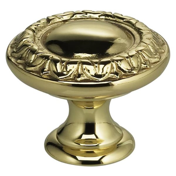 Omnia Ornate Cabinet Knob Bright Brass 1-3/16" - 7436/30.3