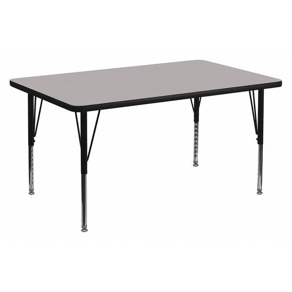 Flash Furniture Rectangle Activity Table, 36" W, 72" L, 25.125" H, Laminate, Grey - XU-A3672-REC-GY-T-P-GG