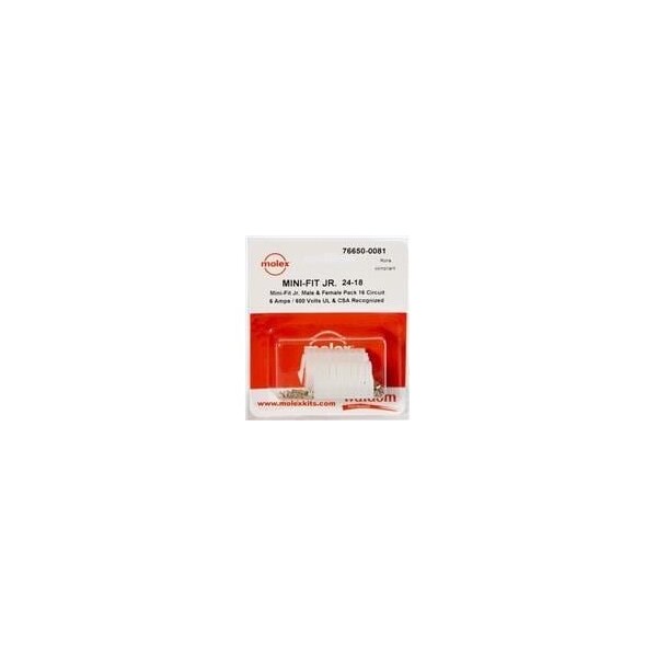 Encabezados y Carcasas de alambres Molex Minifit Jr Conn Kit Plug y Rect 16Ckt - 766500081