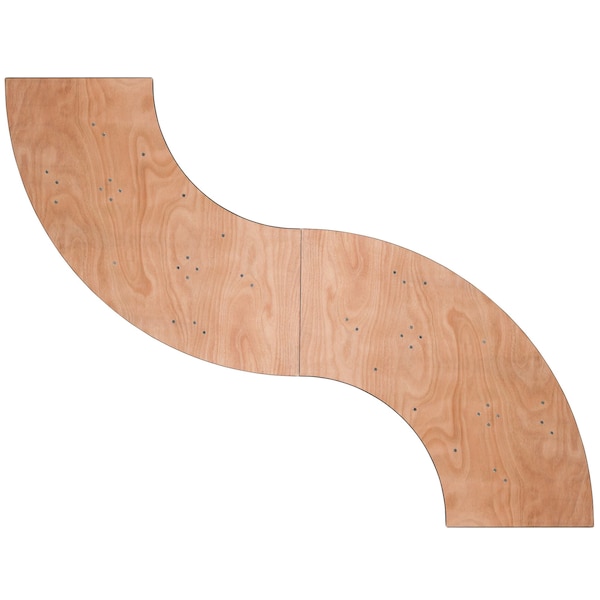 Flash Furniture Serpentine Serpentine Wood Table, 65"x24", 24" W, 48" L, 30.25" H, Wood Top, Wood Grain - YT-WSFT48-24-SP-GG
