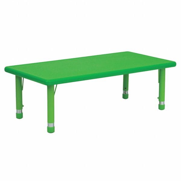 Flash Furniture Rectangle Activity Table, 24 W, 48 L, 23.75 H, Plastic, Steel, Green - YU-YCX-001-2-RECT-TBL-GREEN-GG