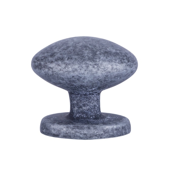 South Main Hardware Football Cabinet Knob, 1.38" Diameter, Antique Silver, 25PK - SH844-AS-25