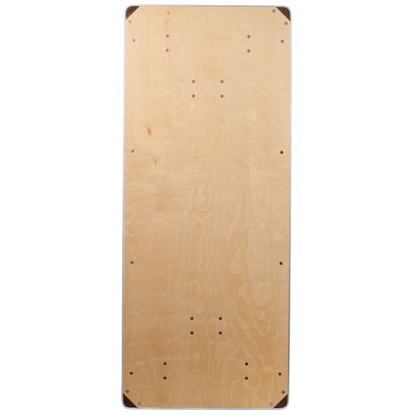 Flash Furniture Rectangle Folding Table, 30" W, 72" L, 30" H, Wood Top, Wood Grain - XA-3072-BIRCH-M-GG