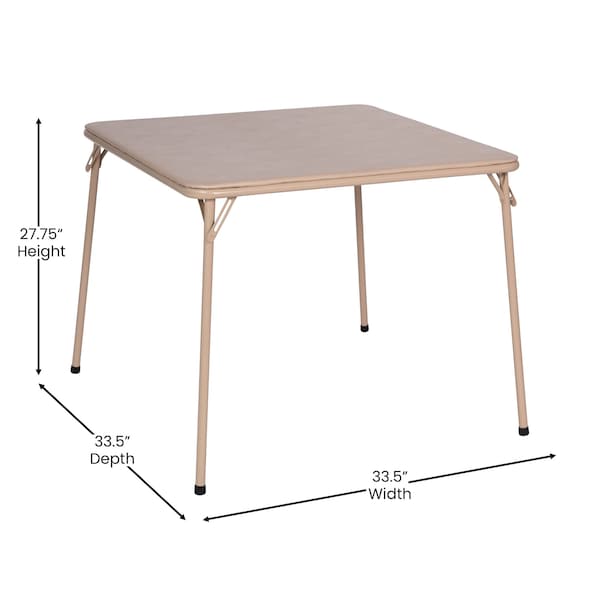 Flash Furniture 5 Piece Tan Folding Card Table and Chair Set - JB-1-TAN-GG