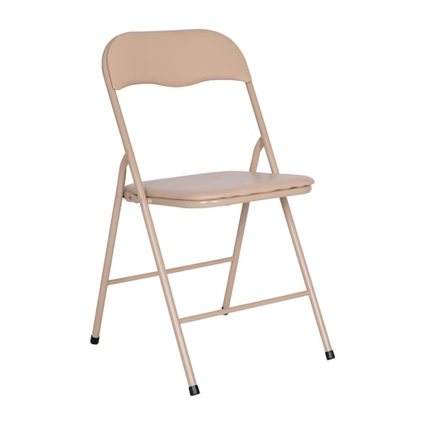 Flash Furniture 5 Piece Tan Folding Card Table and Chair Set - JB-1-TAN-GG