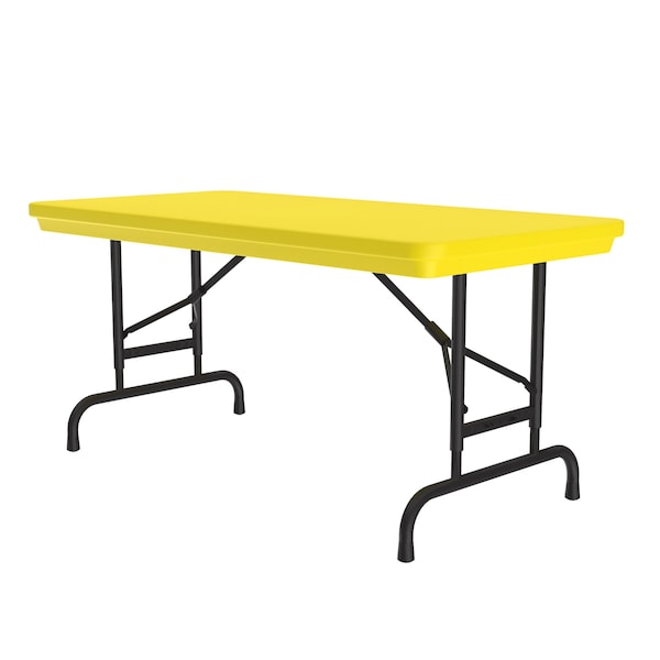 Correll Rectangle Heavy Duty Commerical Adjustable Height Plastic Folding Table, 24" W, 48" L, 22" to 32" H - RA2448-28