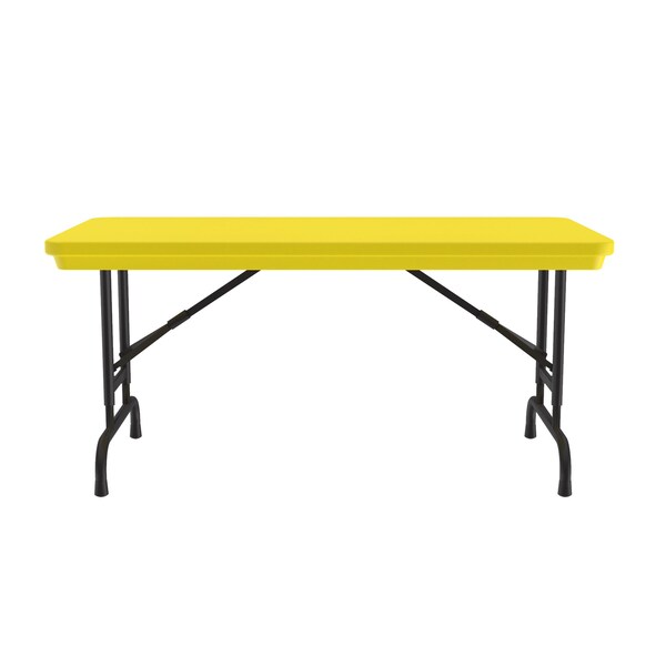 Correll Rectangle Heavy Duty Commerical Adjustable Height Plastic Folding Table, 24" W, 48" L, 22" to 32" H - RA2448-28
