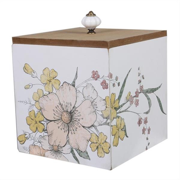 Designs-Done-Right Wood Cottage Core Box with Ceramic Knob Set - 2 Piece - DE3282664
