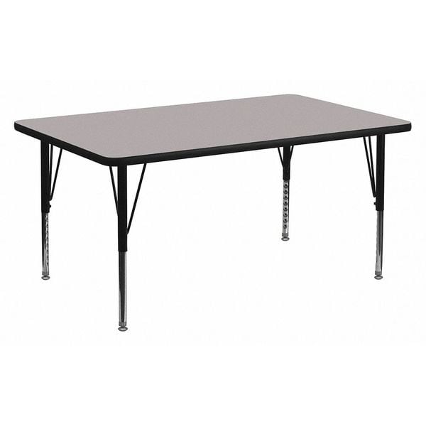 Flash Furniture Rectangle Activity Table, 30" W, 60" L, 25.25" H, Laminate, Grey - XU-A3060-REC-GY-H-P-GG