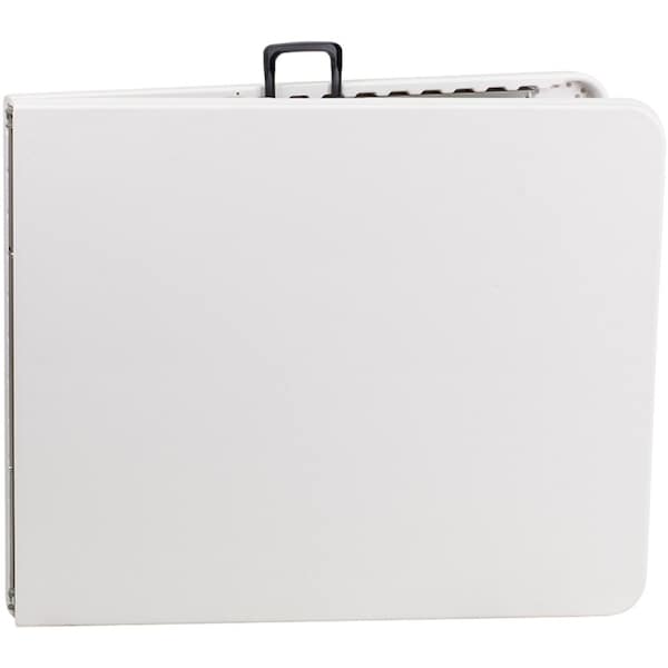 Flash Furniture Rectangle Wh 30X72 Plastic Bi-Fold Table, 30" W, 72" L, 29" H, Plastic Top, White - DAD-YCZ-183Z-GG