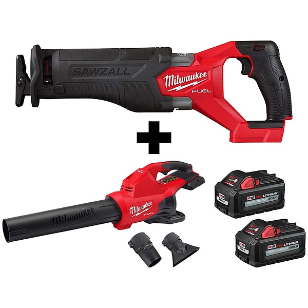 Milwaukee Tool M18 SAWZALL, M18 DB Blower, 2PK M18 6.0 - 2821-20, 2824-20, 48-11-1862