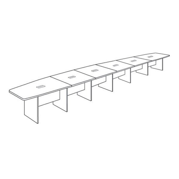 Officesource OS Laminate Conference Tables - Expandable Boat Shaped Conference Table with Slab Base - OSCB26MA