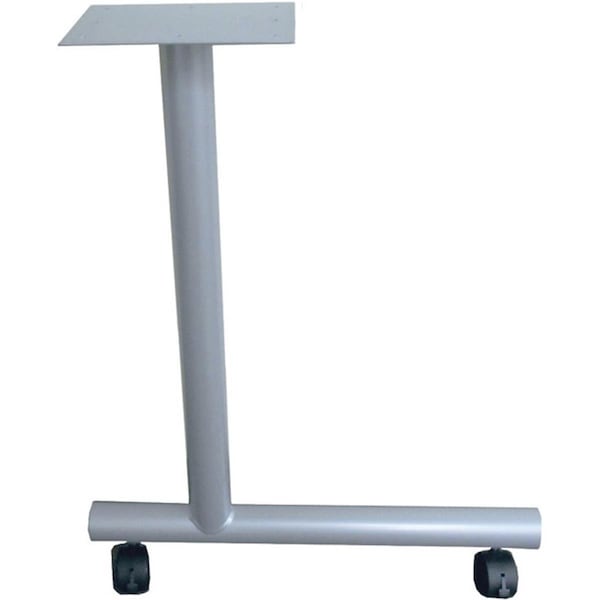 Lorell C-Leg Training Table Base with 2 in. Casters, Metallic Silver - 1.5 x 22 x 27 in. - LLR61628