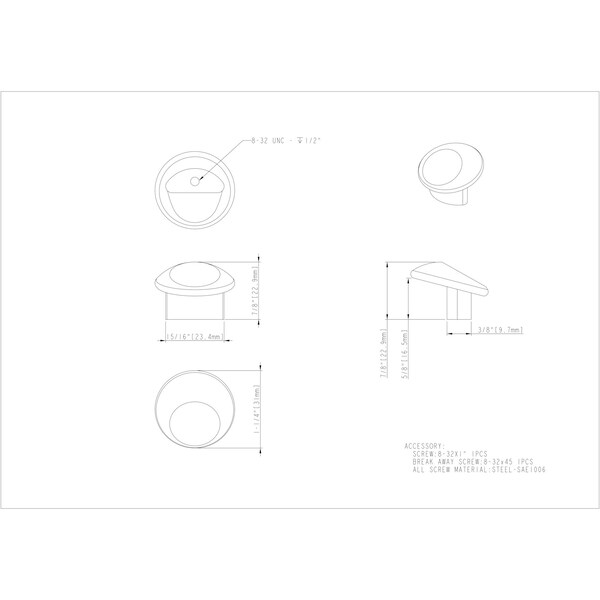 Elements By Hardware Resources 1-1/4" Diameter Dull Nickel Round Capri Cabinet Knob - 530143