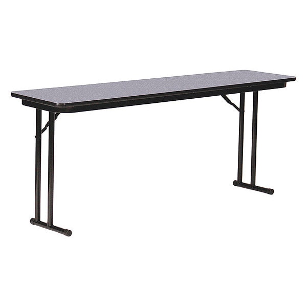 Correll Rectangle Off Set Leg Folding Seminar Training Table, 24" W, 72" L, 29" H, Gray Granite - ST2472PX-15