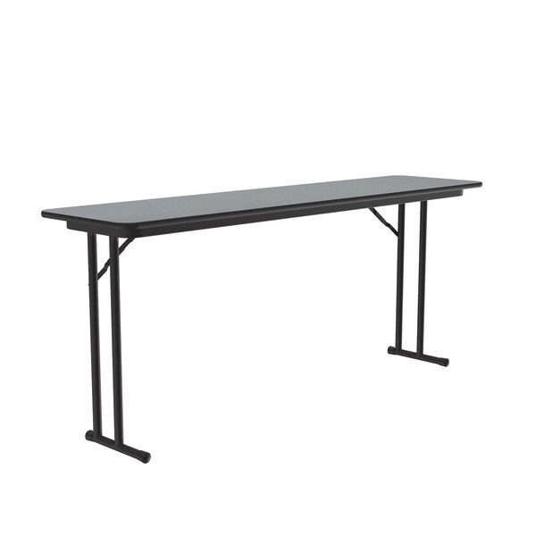 Correll Rectangle Off Set Leg Folding Seminar Training Table, 24" W, 72" L, 29" H, Gray Granite - ST2472PX-15