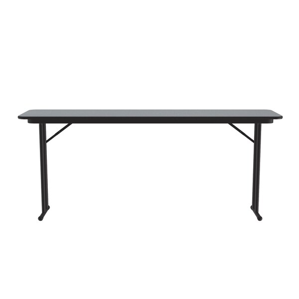 Correll Rectangle Off Set Leg Folding Seminar Training Table, 24" W, 72" L, 29" H, Gray Granite - ST2472PX-15