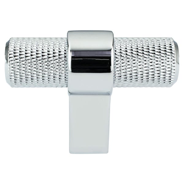 Curtilage 2 in. Radial Reign T-Shape Cabinet Knob, Polished Chrome - CU3348130