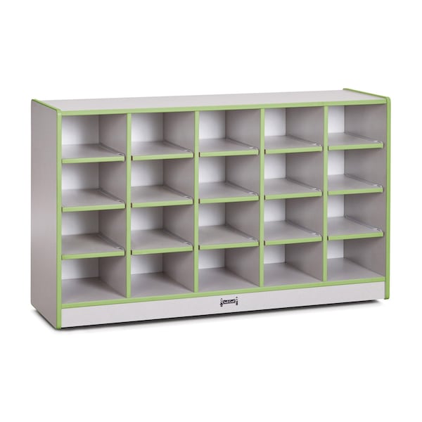 Jonti-Craft Rainbow Accents 20 Cubbie-Tray Mobile Storage, without Trays, Key Lime Green - 0420JCWW130