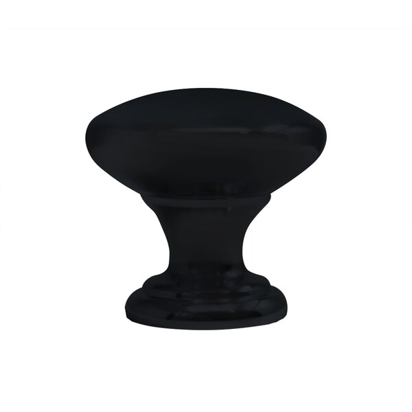 Laurey 1in Mushroom Knob with Ring Base - Summerland - Matte Black - 12120