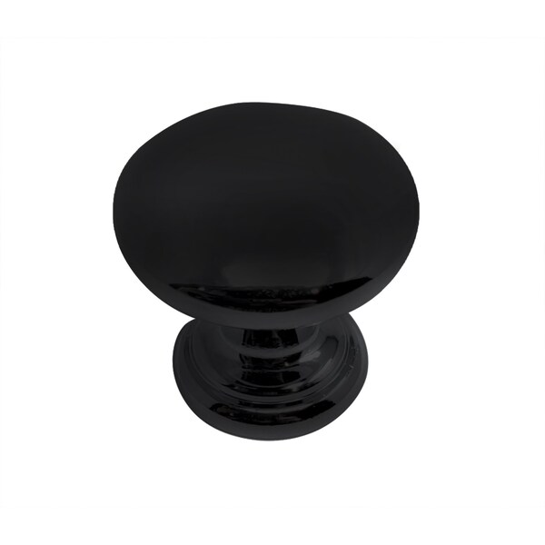 Laurey 1in Mushroom Knob with Ring Base - Summerland - Matte Black - 12120