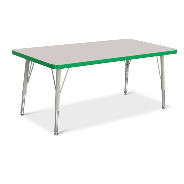 Jonti-Craft Berries Rectangle Activity Table, 24 in. x 48 in., E-height, Freckled Gray/Green/Gray - 6403JCE119