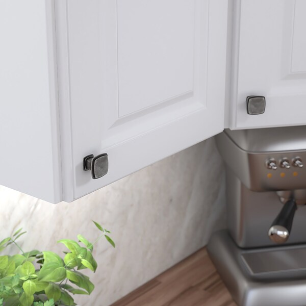 Richelieu Charlemagne Collection 1 7/32 in (31 mm) x 1 7/32 in (31 mm) Pewter Transitional Cabinet Knob - BP81091142