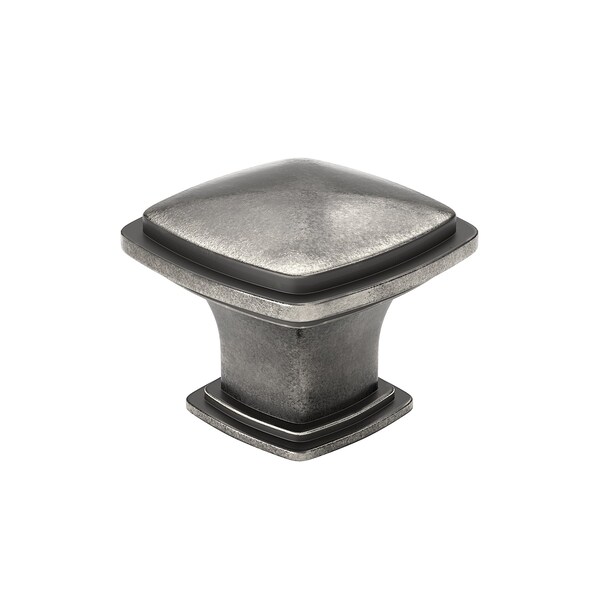 Richelieu Charlemagne Collection 1 7/32 in (31 mm) x 1 7/32 in (31 mm) Pewter Transitional Cabinet Knob - BP81091142
