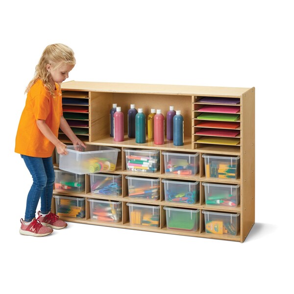 Jonti-Craft Young Time Sectional Cubbie-Tray Storage, with Clear Bins - 7032YT