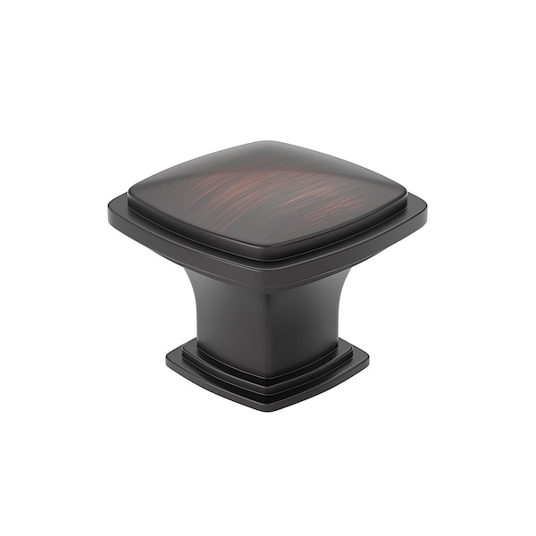 Richelieu Charlemagne Collection 1 1/4-inch (31 mm) Brushed Oil-Rubbed Bronze Transitional Square Cabinet Knob - BP81091BORB