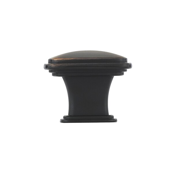 Richelieu Charlemagne Collection 1 1/4-inch (31 mm) Brushed Oil-Rubbed Bronze Transitional Square Cabinet Knob - BP81091BORB