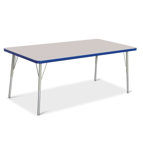 Jonti-Craft Berries Rectangle Activity Table, 30 in. x 60 in., A-height, Freckled Gray/Blue/Gray - 6408JCA003