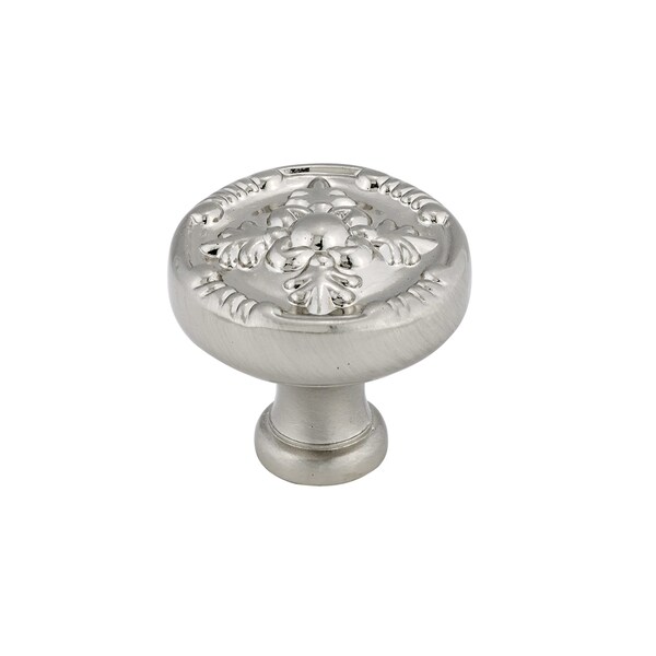 Richelieu 1 1/4 in (32 mm) Brushed Nickel Traditional Metal Cabinet Knob - BP82619195