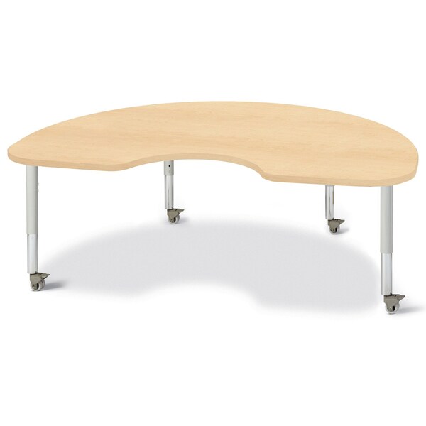 Jonti-Craft Berries Kidney Activity Table, 48 in. x 72 in., Mobile, Maple/Maple/Gray - 6423JCM251
